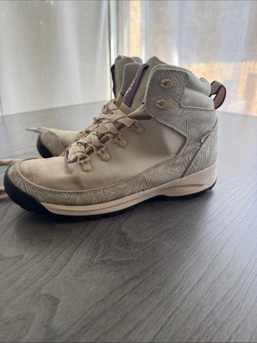 Danner Free People Women's Beige Hiking Boots with Purple Accents